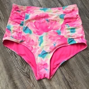 HIGH RISE FLORAL BIKINI BOTTOMS